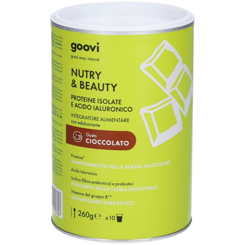 Foto esplicativa di Goovi Nutry & Beauty Integratore di Proteine Pelle e Muscoli Gusto Cioccolato Polvere 260g Foto esplicativa di Goovi Nutry & Beauty Integratore di Proteine Pelle e Muscoli Gusto Cioccolato Polvere 260g