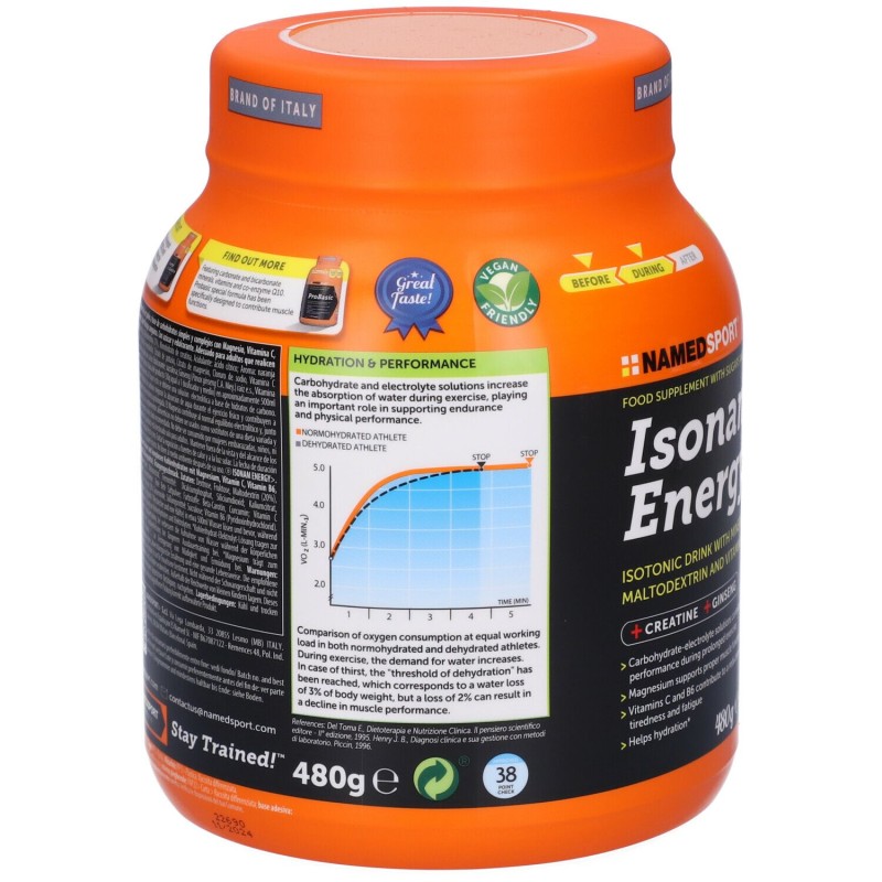 Vista del prodotto Isonam Energy Orange per Energia e Recupero 480 g Vista del prodotto Isonam Energy Orange per Energia e Recupero 480 g