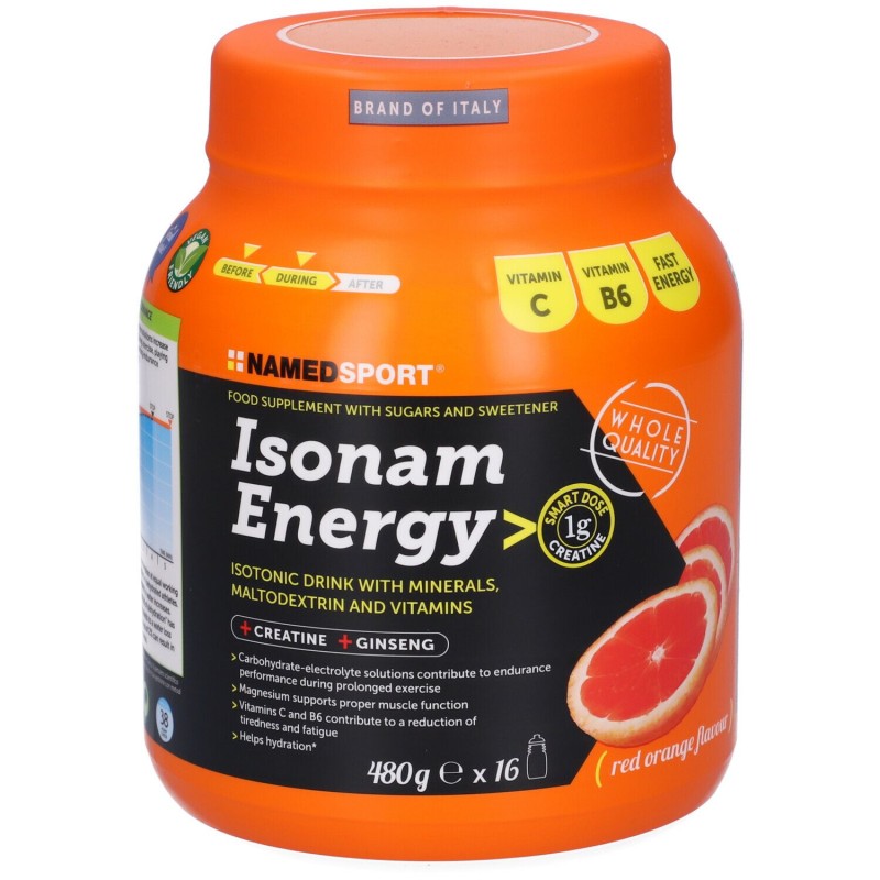 Confezione sigillata di Isonam Energy Orange per Energia e Recupero 480 g Confezione sigillata di Isonam Energy Orange per Energia e Recupero 480 g