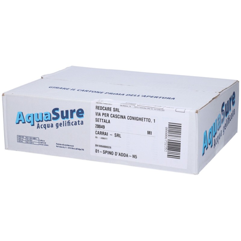 Foto illustrativa del packaging di Aquasure Acqua Gelificata The alla Pesca 24x125g
