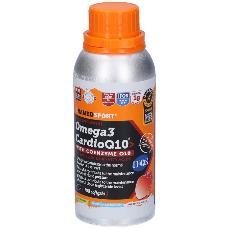 Scatola integra del prodotto Omega3 CardioQ10 per Salute Cardiaca 108 Softgels Scatola integra del prodotto Omega3 CardioQ10 per Salute Cardiaca 108 Softgels