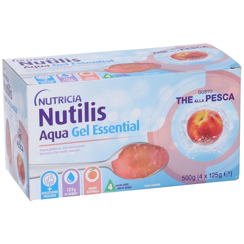 Foto esplicativa di Nutricia Nutilis Aqua Essential Acqua Gelificata Gel The Pesca 4x125g Foto esplicativa di Nutricia Nutilis Aqua Essential Acqua Gelificata Gel The Pesca 4x125g