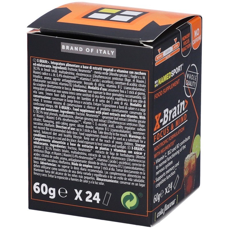 Primo piano di Namedsport X-Brain per Concetrazione e Resistenza Mentale 24 Stick