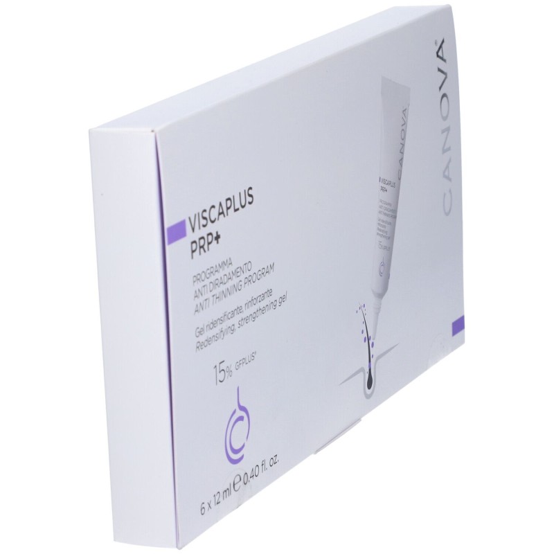 Packaging integro del prodotto Viscaplus PRP+ per Caduta dei Capelli Confezione da 6 Tubi da 12 ml ciascuno