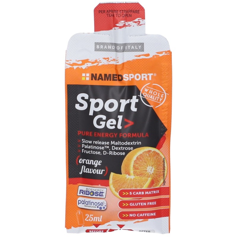 Pack ufficiale del prodotto Named Sport Gel Bustina Energetica Gusto Arancia 25ml Pack ufficiale del prodotto Named Sport Gel Bustina Energetica Gusto Arancia 25ml