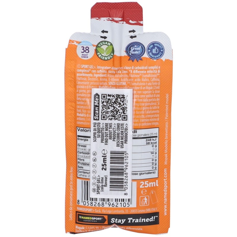 Foto esplicativa di Named Sport Gel Integratore Energetico Sportivi Gusto Cola Lime 25ml Foto esplicativa di Named Sport Gel Integratore Energetico Sportivi Gusto Cola Lime 25ml