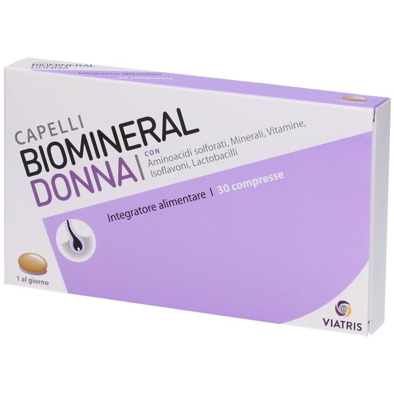 Dettaglio del packaging di Biomineral Donna Integratore Cute e Capelli 30 Compresse Dettaglio del packaging di Biomineral Donna Integratore Cute e Capelli 30 Compresse