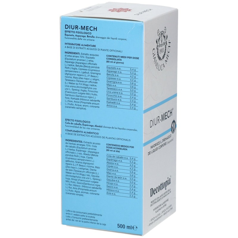 Foto esplicativa di Decottopia Diurmech Integratore per Ritenzione Idrica 500ml Foto esplicativa di Decottopia Diurmech Integratore per Ritenzione Idrica 500ml