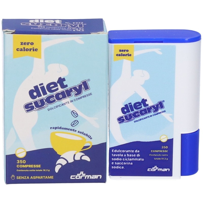 Confezione commerciale diDietsucaryl Dolcificante Senza Calorie 350 Compresse Confezione commerciale diDietsucaryl Dolcificante Senza Calorie 350 Compresse