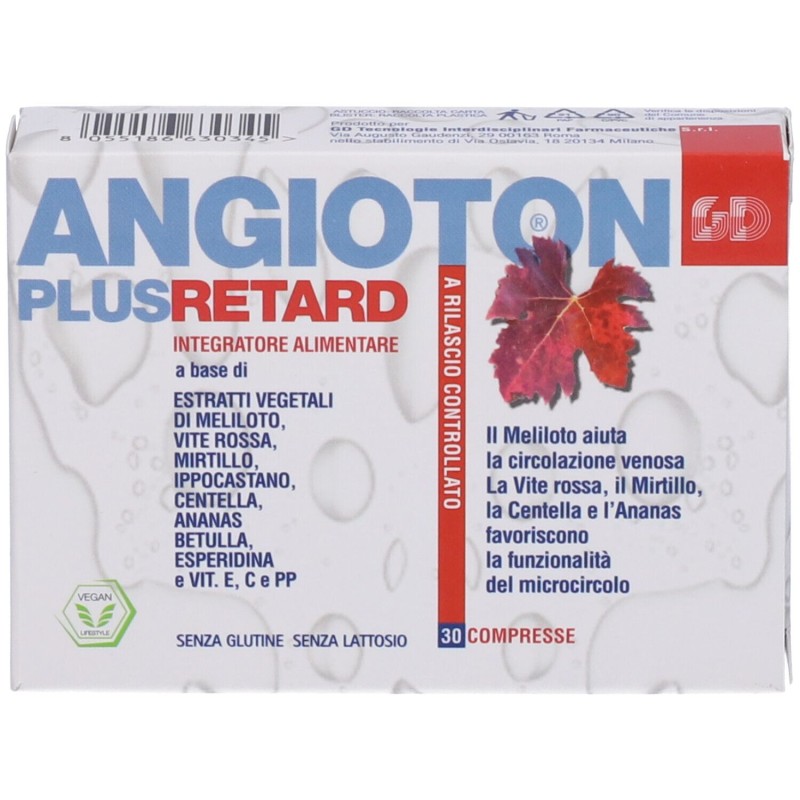 Confezione sigillata di Angioton Plus Retard Integratore per Gambe 30 Compresse