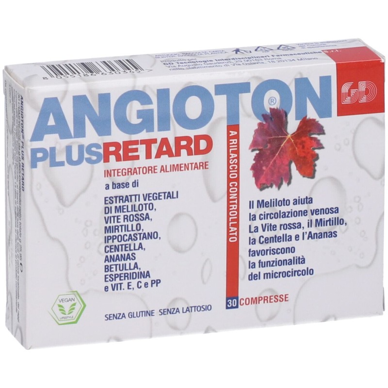 Pack ufficiale del prodotto Angioton Plus Retard Integratore per Gambe 30 Compresse