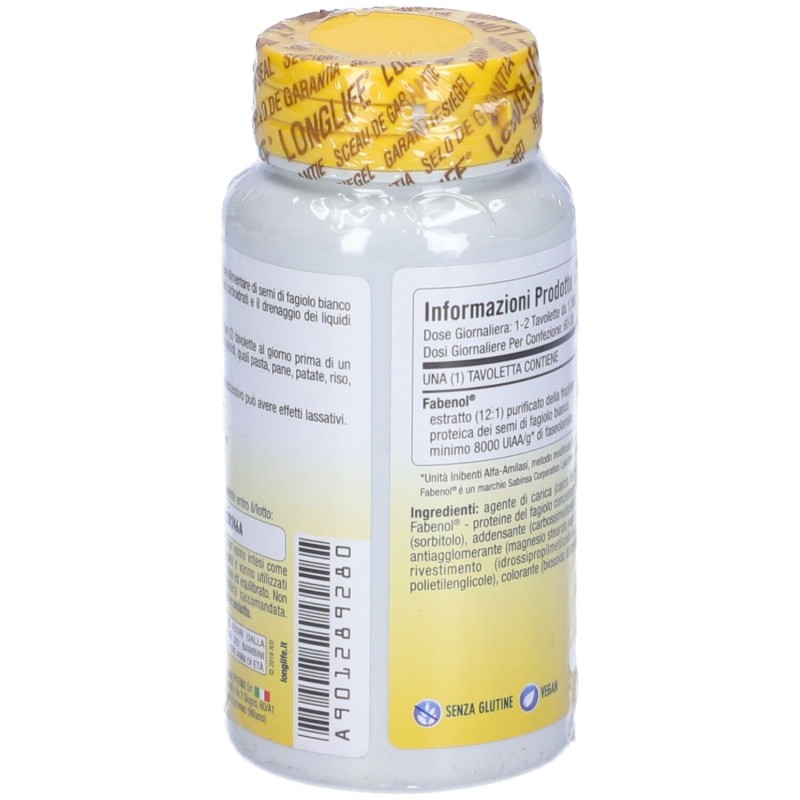 Foto illustrativa del packaging di Longlife Carbo Stop Integratore per Metabolismo dei Carboidrati 60 Tavolette Foto illustrativa del packaging di Longlife Carbo Stop Integratore per Metabolismo dei Carboidrati 60 Tavolette