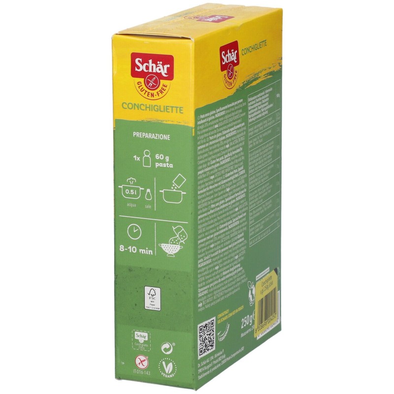 Confezione sigillata di Schar Conchigliette Senza Glutine 250g Confezione sigillata di Schar Conchigliette Senza Glutine 250g