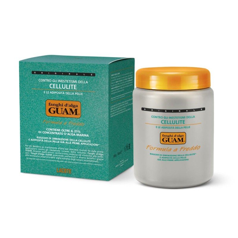 Presentazione grafica di Guam Fango Alga Azione A Freddo Anticellulite 1 Kg