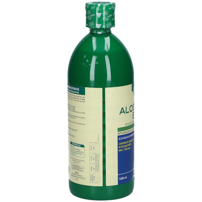 Primo piano di Esi Aloe Vera Integratore per Depurare l'Organismo 1000ml Primo piano di Esi Aloe Vera Integratore per Depurare l'Organismo 1000ml