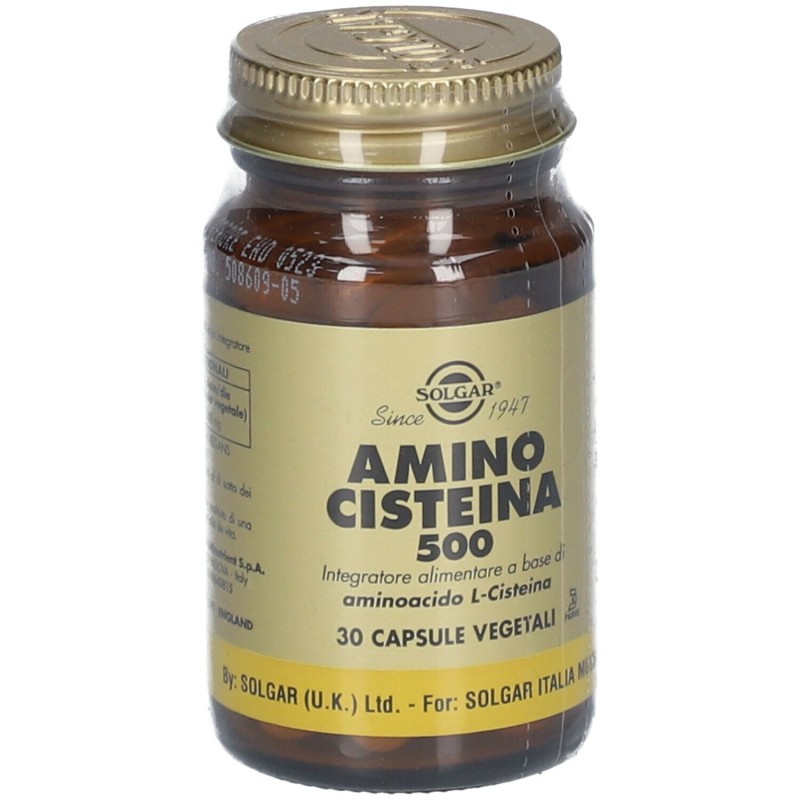 Confezione sigillata di Solgar Amino Cisteina 500 Integratore per Capelli e Unghie 30 Capsule Vegetali Confezione sigillata di Solgar Amino Cisteina 500 Integratore per Capelli e Unghie 30 Capsule Vegetali