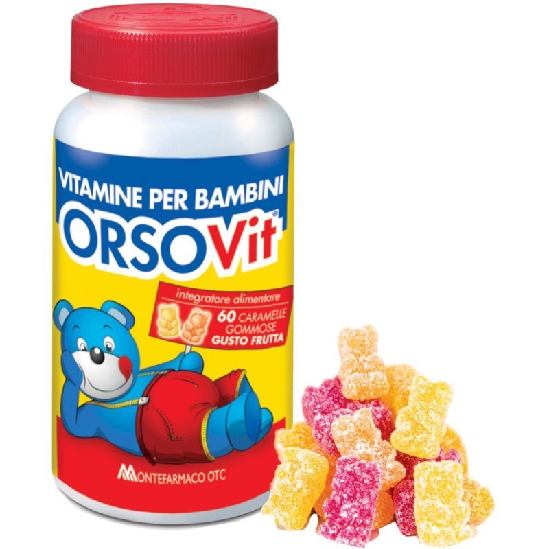 Presentazione grafica di Orsovit Caramelle Gommose con Vitamina C 60 Orsacchiotti Gusto Frutta Presentazione grafica di Orsovit Caramelle Gommose con Vitamina C 60 Orsacchiotti Gusto Frutta
