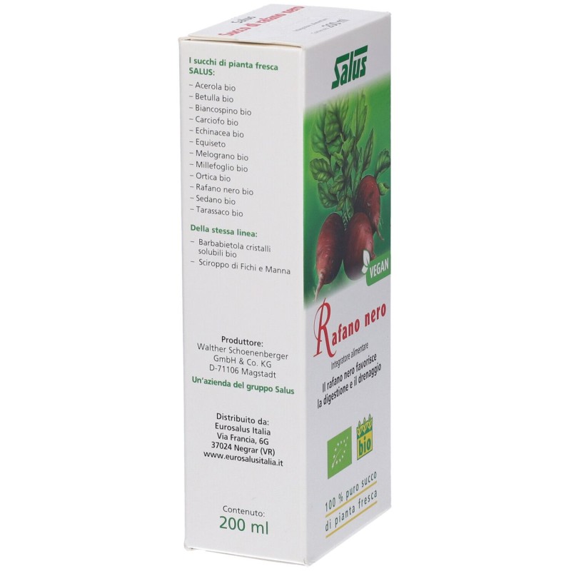 Foto esplicativa di Salus Rafano Nero Succo Integratore per Intestino 200ml Foto esplicativa di Salus Rafano Nero Succo Integratore per Intestino 200ml