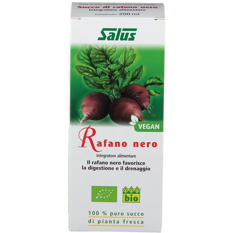 Confezione commerciale diSalus Rafano Nero Succo Integratore per Intestino 200ml Confezione commerciale diSalus Rafano Nero Succo Integratore per Intestino 200ml