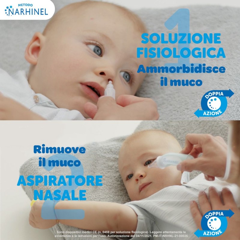 Confezione commerciale diNarhinel Soluzione Fisiologica 20 Flaconcini