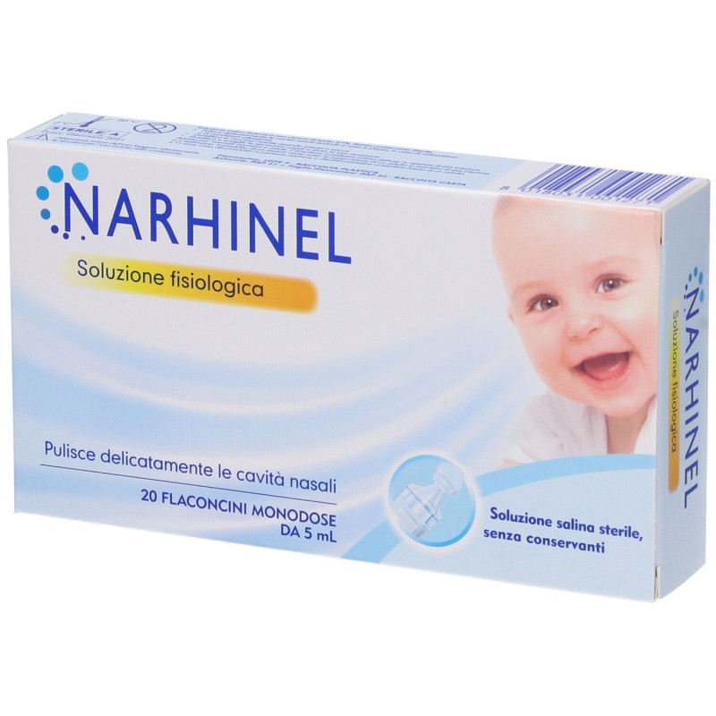 Primo piano di Narhinel Soluzione Fisiologica 20 Flaconcini