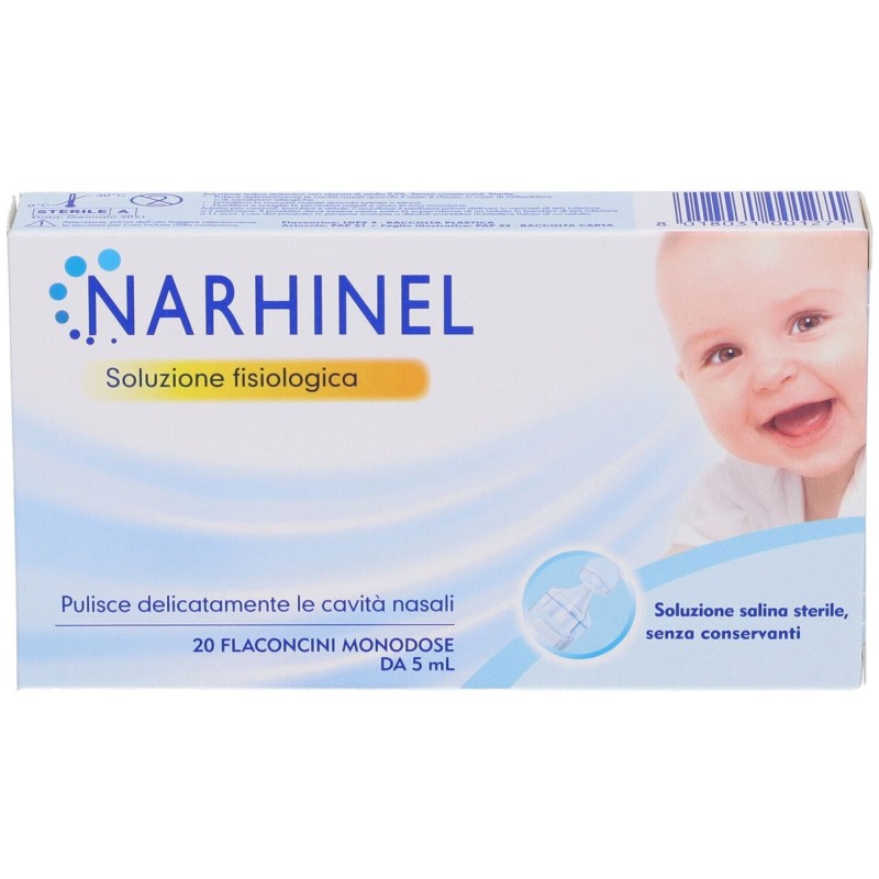 Pack ufficiale del prodotto Narhinel Soluzione Fisiologica 20 Flaconcini