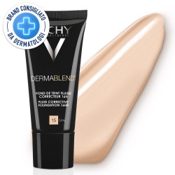 Primo piano di Vichy Dermablend Fondotinta Fluido 15 Opal 30ml