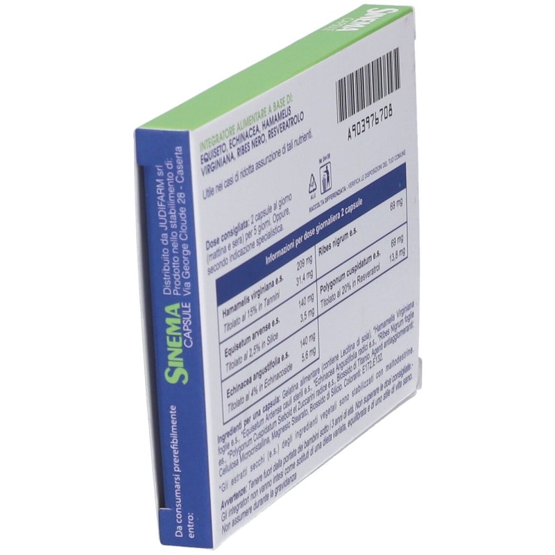 Scatola originale del prodotto Sinema Capsule per Ecchimosi e Gonfiore 10 Capsule