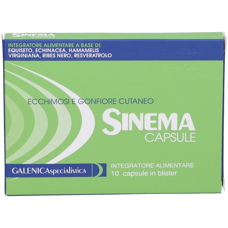Packaging integro del prodotto Sinema Capsule per Ecchimosi e Gonfiore 10 Capsule