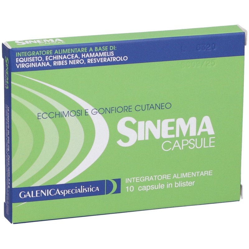 Foto ravvicinata di Sinema Capsule per Ecchimosi e Gonfiore 10 Capsule