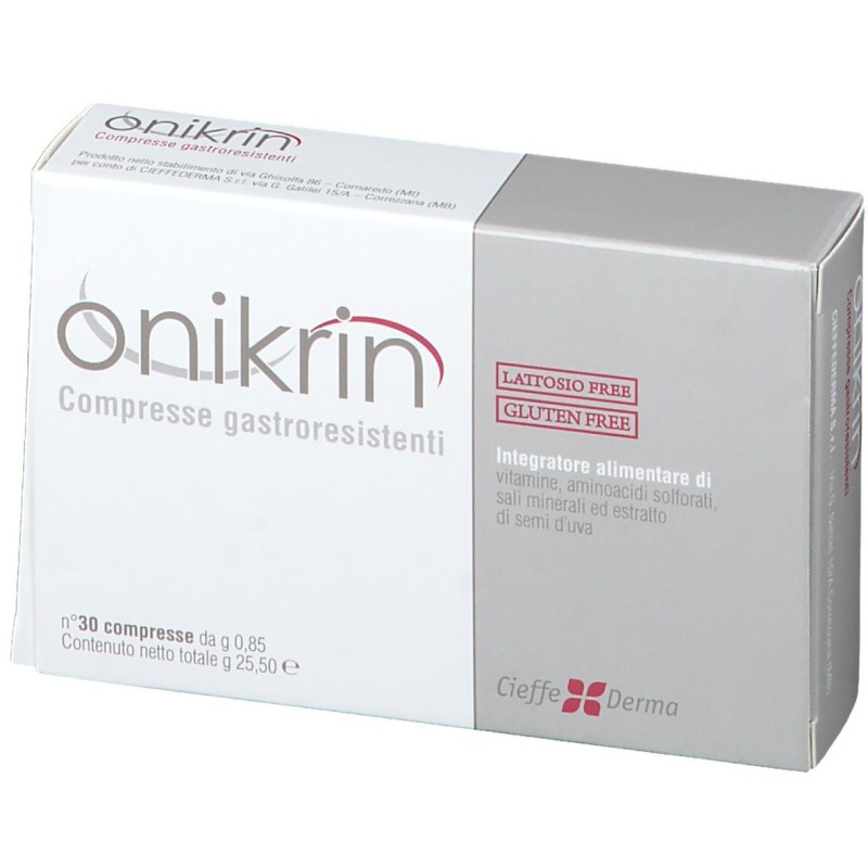 Scatola integra del prodotto Onikrin Integratore per Capelli 30 Compresse