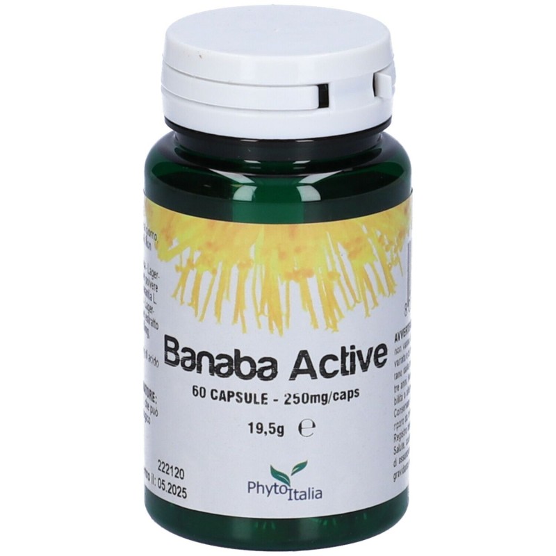 Confezione commerciale diBanaba Active per Controllo Glucidi 60 Capsule Confezione commerciale diBanaba Active per Controllo Glucidi 60 Capsule