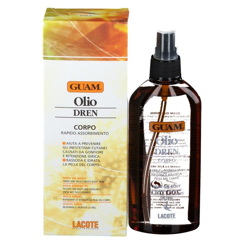 Foto ravvicinata di Guam Dren Olio Corpo Anticellulite Drenante 200 ml Foto ravvicinata di Guam Dren Olio Corpo Anticellulite Drenante 200 ml