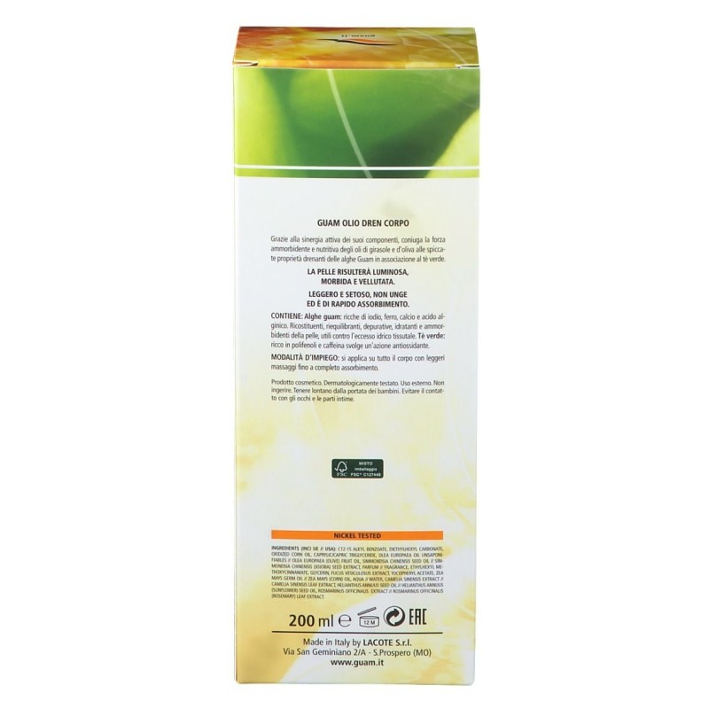 Immagine reale di Guam Dren Olio Corpo Anticellulite Drenante 200 ml Immagine reale di Guam Dren Olio Corpo Anticellulite Drenante 200 ml