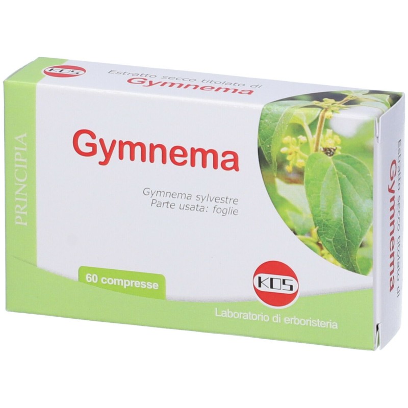 Foto illustrativa del packaging di Kos Gymnema Integratore per Metabolismo e Controllo della Fame 60 Compresse Foto illustrativa del packaging di Kos Gymnema Integratore per Metabolismo e Controllo della Fame 60 Compresse
