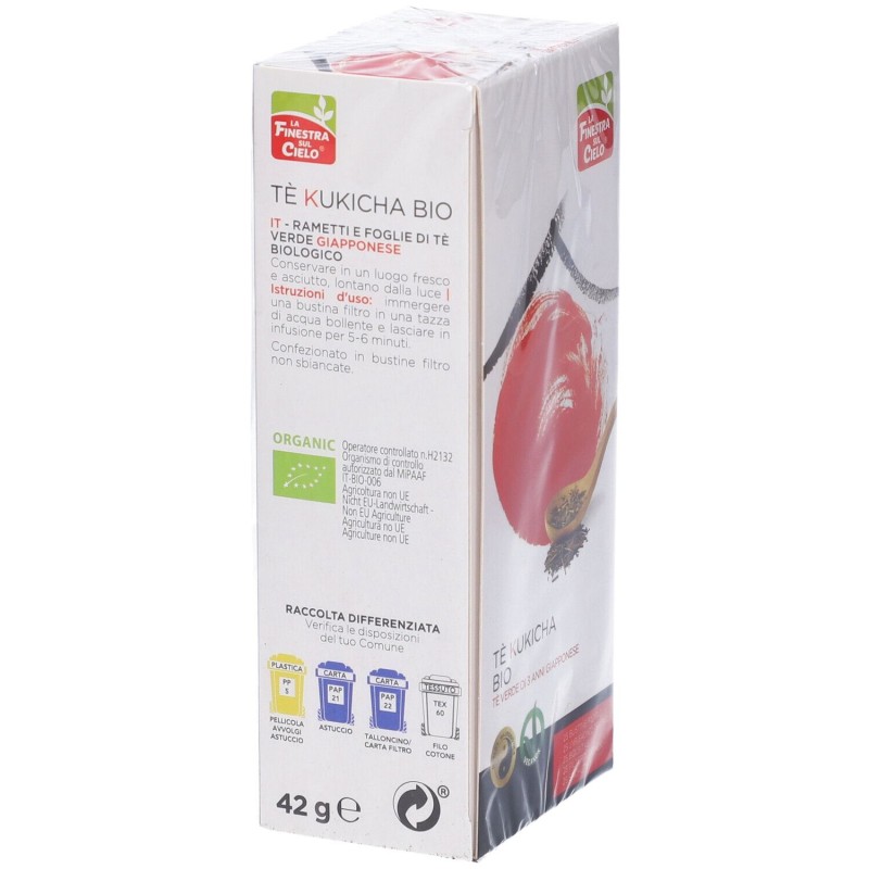 Vista del prodotto TÈ KUKICHA BIO per Riduzione Teina 25 Bustine Filtro 42 g Vista del prodotto TÈ KUKICHA BIO per Riduzione Teina 25 Bustine Filtro 42 g