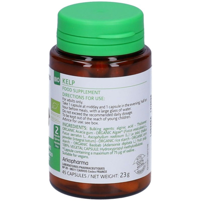 Confezione commerciale diArkocapsule Fucus Integratore per Controllo del Peso 45 Capsule Confezione commerciale diArkocapsule Fucus Integratore per Controllo del Peso 45 Capsule