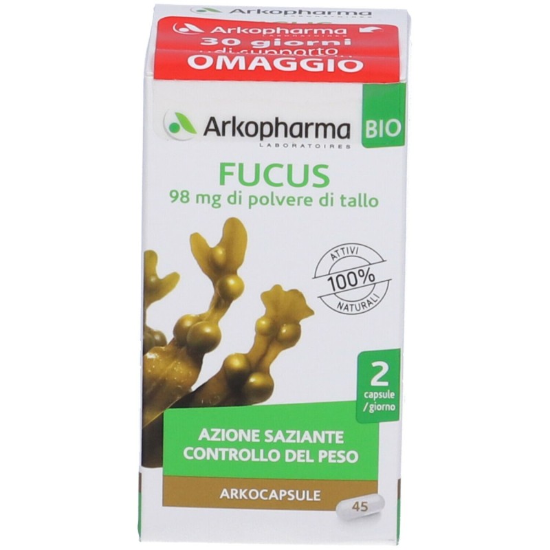 Primo piano di Arkocapsule Fucus Integratore per Controllo del Peso 45 Capsule Primo piano di Arkocapsule Fucus Integratore per Controllo del Peso 45 Capsule