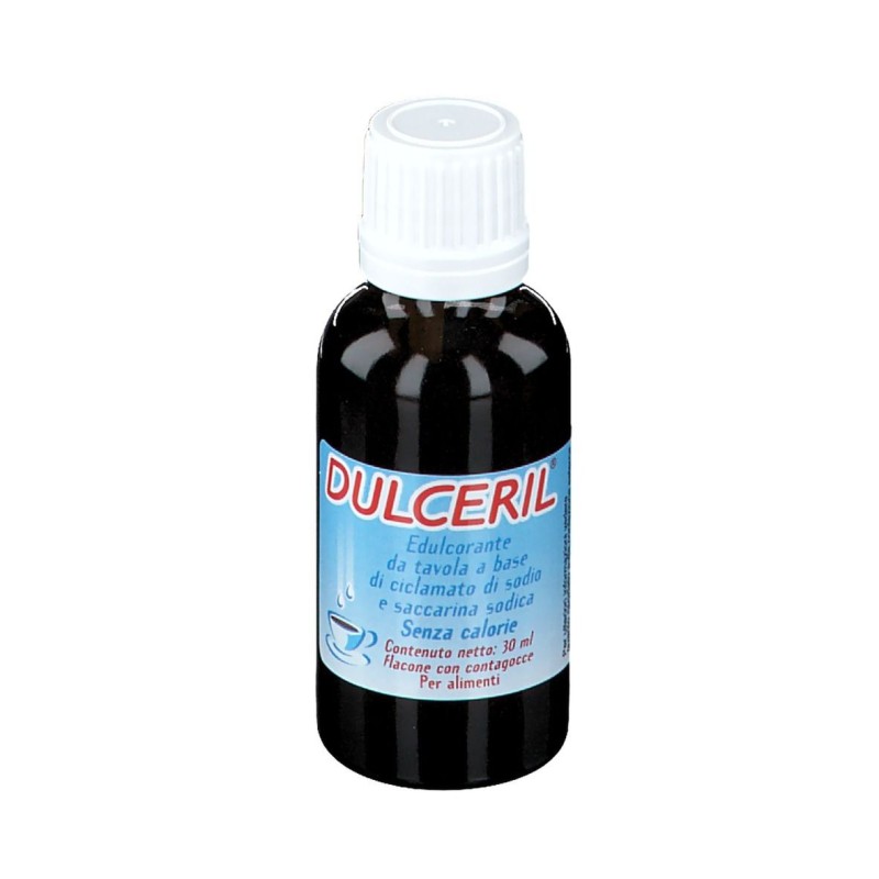 Confezione commerciale diDulceril Gocce per Dolcificare Senza Calorie 30ml Confezione commerciale diDulceril Gocce per Dolcificare Senza Calorie 30ml