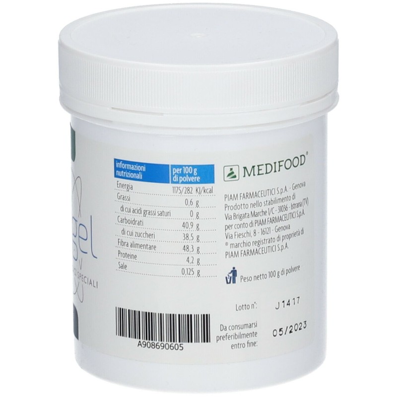 Foto illustrativa del packaging di Medigel per Aumentare Viscosità Alimenti Liquidi 100 g Foto illustrativa del packaging di Medigel per Aumentare Viscosità Alimenti Liquidi 100 g