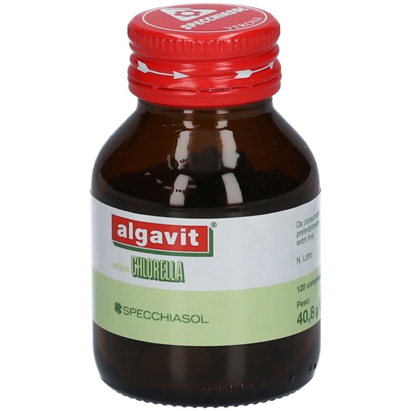 Foto ravvicinata di Specchiasol Algavit Chlorella Integratore 120 Tavolette Foto ravvicinata di Specchiasol Algavit Chlorella Integratore 120 Tavolette