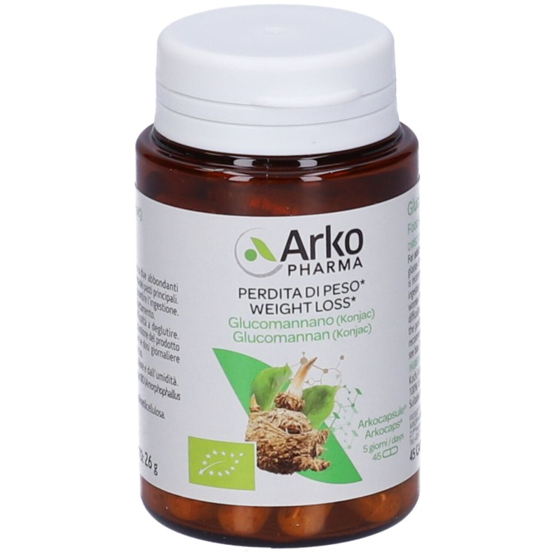 Packaging del prodotto Arkocapsule Glucomannano Integratore per Controllo della Fame 45 Capsule Packaging del prodotto Arkocapsule Glucomannano Integratore per Controllo della Fame 45 Capsule