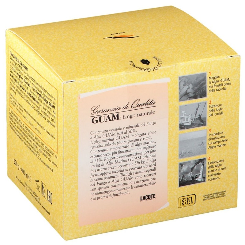 Scatola integra del prodotto Guam Fango Alga Anticellulite 500 grammi