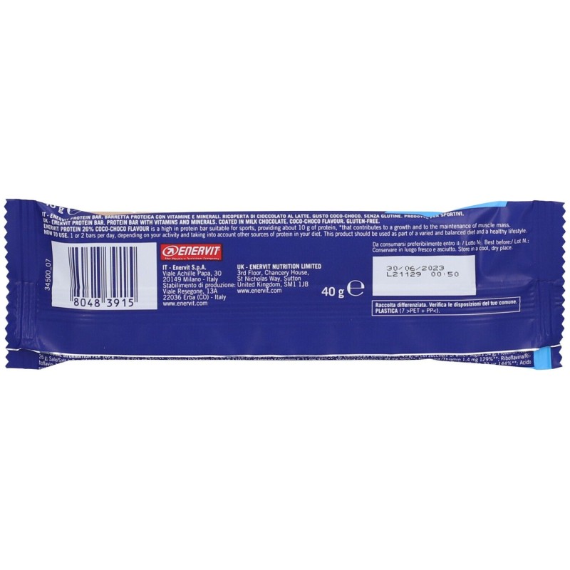 Foto ravvicinata di Enervit Power Sport Barretta Gusto Cocco 40 Gr Foto ravvicinata di Enervit Power Sport Barretta Gusto Cocco 40 Gr