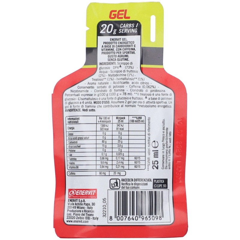 Foto illustrativa del packaging di Enervitene Sport Gel Agrumi Busta 25 Ml Foto illustrativa del packaging di Enervitene Sport Gel Agrumi Busta 25 Ml