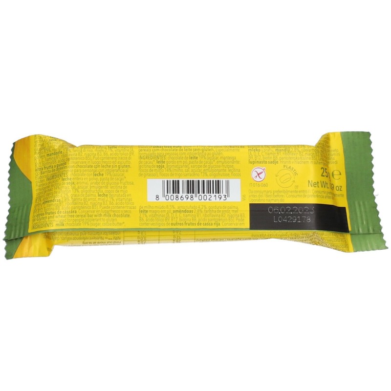 Foto ravvicinata di Schar Cereal Bar Barretta Dietetica Ai Cereali Con Cioccolato Al Latte Senza Glutine 25g Foto ravvicinata di Schar Cereal Bar Barretta Dietetica Ai Cereali Con Cioccolato Al Latte Senza Glutine 25g