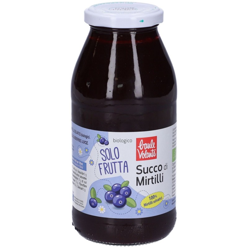 Confezione commerciale diSucco Puro Mirtilli Selvatici per Benessere Naturale 500 Ml Confezione commerciale diSucco Puro Mirtilli Selvatici per Benessere Naturale 500 Ml