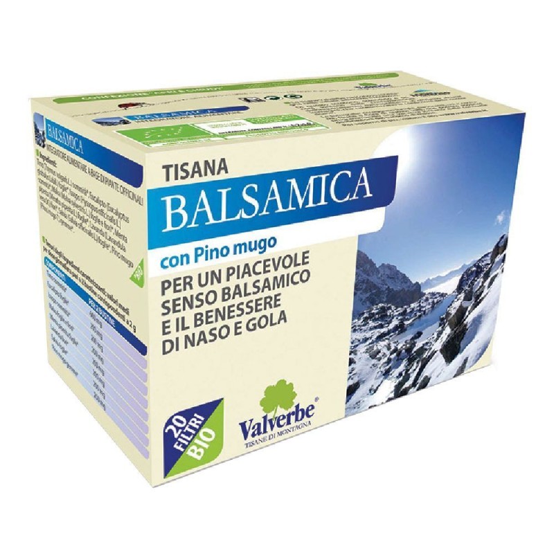Scatola integra del prodotto Tisana Balsamica Valverbe per Vie Respiratorie 20 g Bustine Monodose Scatola integra del prodotto Tisana Balsamica Valverbe per Vie Respiratorie 20 g Bustine Monodose