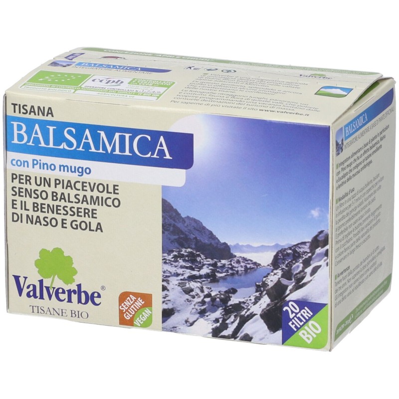 Foto esplicativa di Tisana Balsamica Valverbe per Vie Respiratorie 20 g Bustine Monodose Foto esplicativa di Tisana Balsamica Valverbe per Vie Respiratorie 20 g Bustine Monodose
