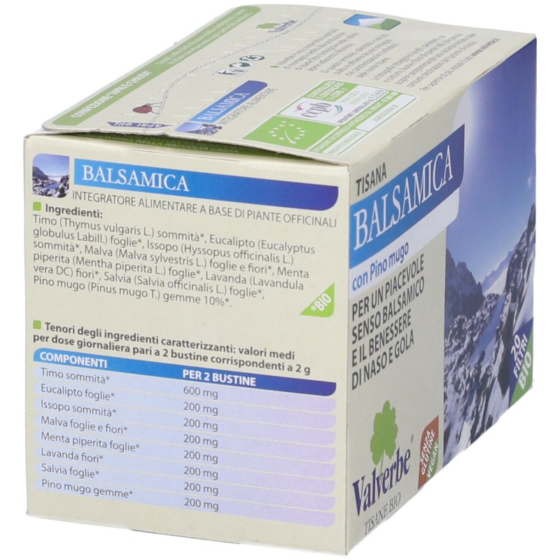 Packaging del prodotto Tisana Balsamica Valverbe per Vie Respiratorie 20 g Bustine Monodose Packaging del prodotto Tisana Balsamica Valverbe per Vie Respiratorie 20 g Bustine Monodose